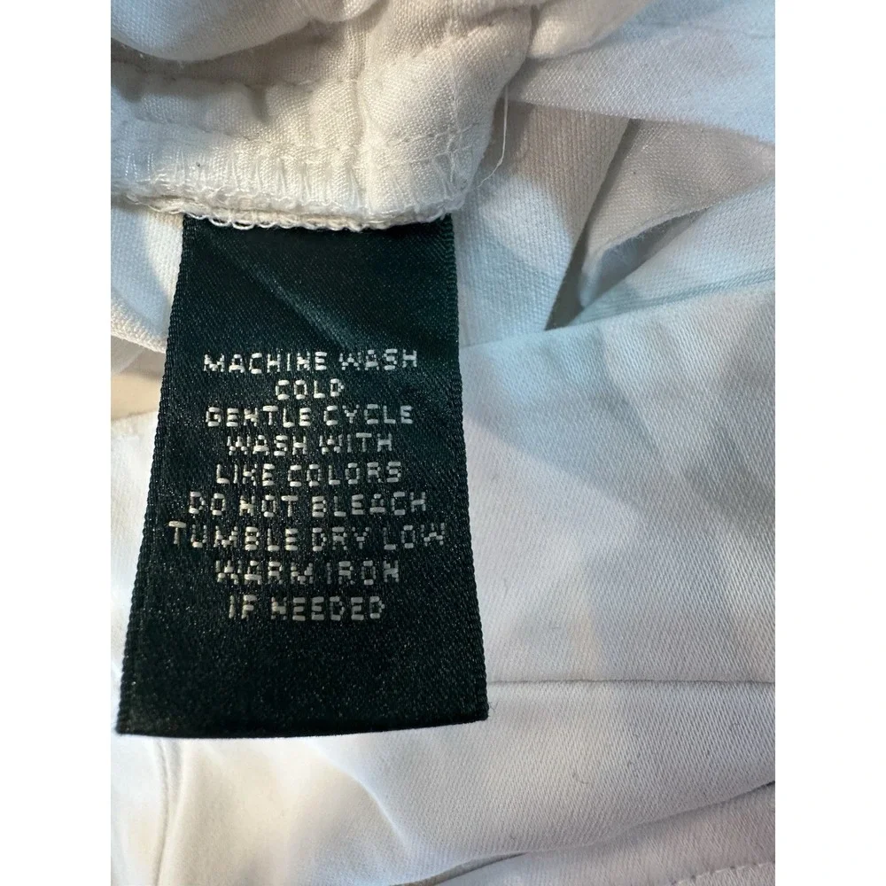 Lauren Ralph Lauren Womens White Straight Leg Pants Cotton Blend Size 4